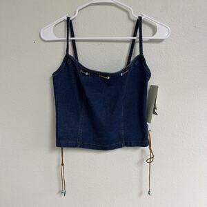 A-list By Wrapper Denim Top Teens Medium
